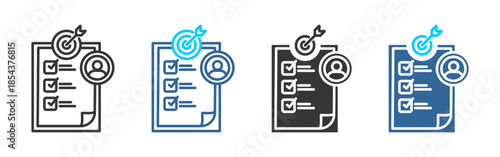 objective icon set multiple style collection	
