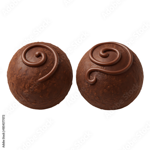 Delicious Chocolate Truffles on Transparent Background