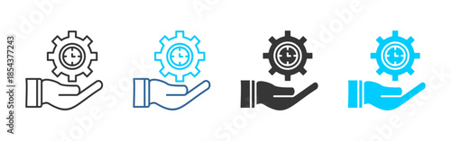 efficiency icon set multiple style collection	
