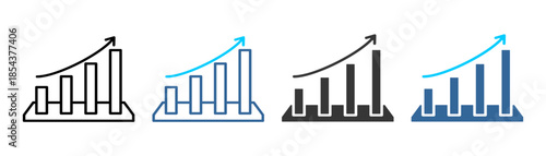growth icon set multiple style collection	
