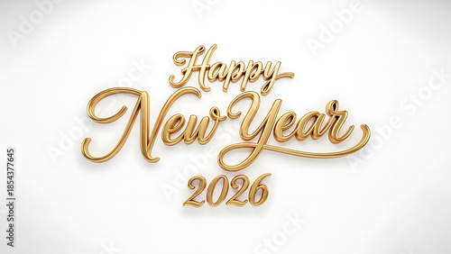 happy new year 2026 gold text