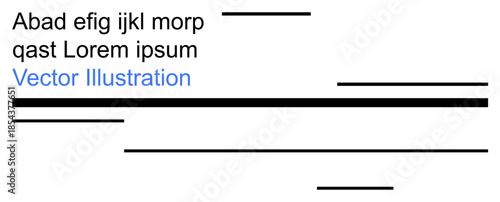 Graphic design, minimalist art, textual , advertising, layout design, abstract composition. Black horizontal lines and placeholder text. Graphic design and minimalist art concept