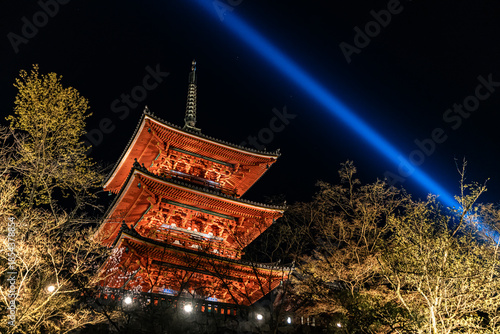 Spring illuminations at Kiyomizu-dera Temple