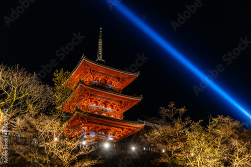 Spring illuminations at Kiyomizu-dera Temple