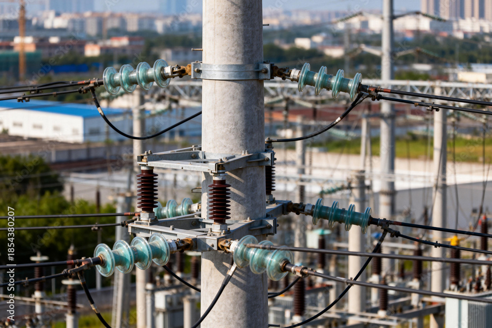 Fototapeta premium Power Transmission Equipment and Substation Infrastructure
