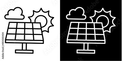 Solar Icon Set White Style Collection