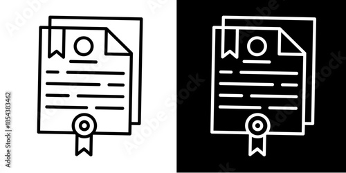 Policy Icon Set White Style Collection