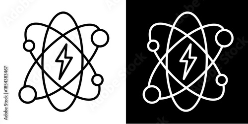 Atomic Energy Icon Set White Style Collection