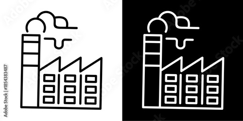 Factory Icon Set White Style Collection