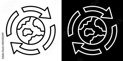 Sustainable Icon Set White Style Collection