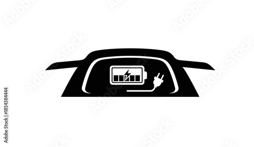 Electric Vehicle Dashboard Battery Charging Status Icon