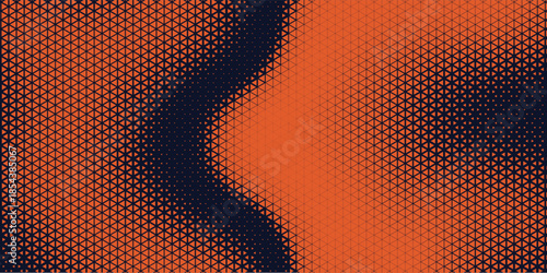 stylish orange halftone triangle pattern background