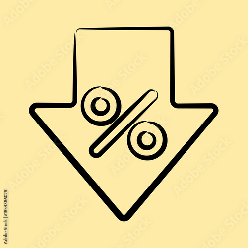 Icon low price. Black Friday Sale elements. Icon in hand drawn style.