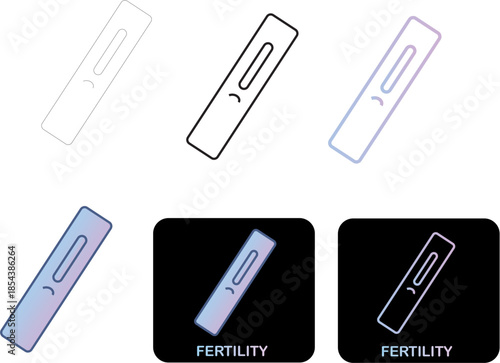 Fertility Test Icons A Set of Minimalist Designs Showcasing Diagnostic Tools in Purple Hues