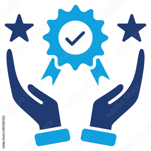 Brand Royalti Flat Blue Icon Vector Illustration