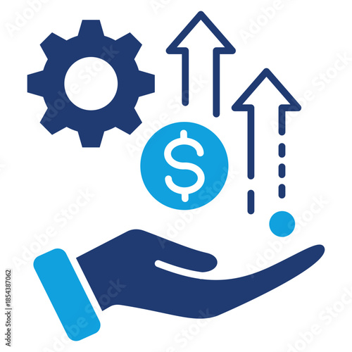 Monetization Flat Blue Icon Vector Illustration