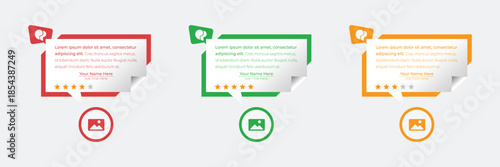 Client feedback social media post template. Customer feedback testimonial social media post web banner bundle design.EPS10.
