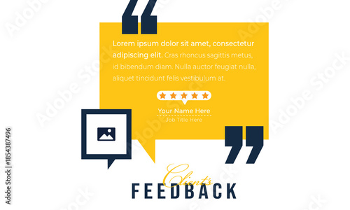 Client feedback social media post template. Customer feedback testimonial social media post web banner bundle design.EPS10.