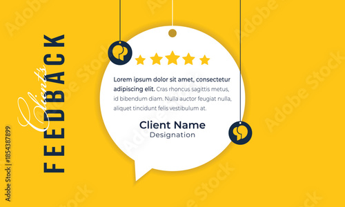Client or customer review testimonial social media post. Customer or client service feedback review post design template