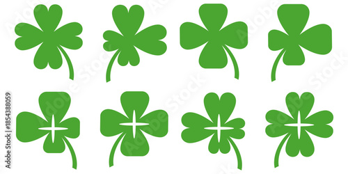 Clover leaf illustration in flat style. Clover leaf vector design symbolizes trust, hope, love, and good luck.	
