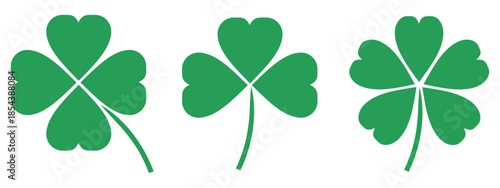 Clover leaf illustration in flat style. Clover leaf vector design symbolizes trust, hope, love, and good luck.	
