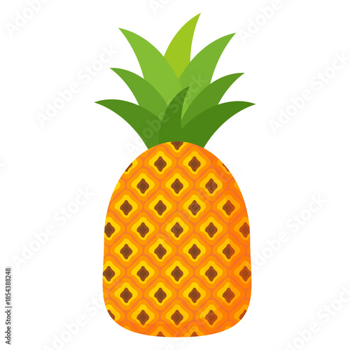 pineapple fruit illustration, summer fresh fruit theme	