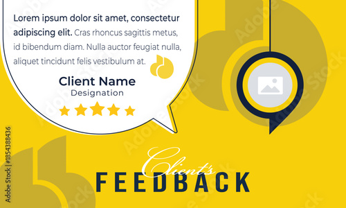 Client or customer review testimonial social media post. Customer or client service feedback review post design template