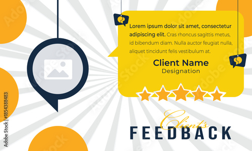 Client or customer review testimonial social media post. Customer or client service feedback review post design template