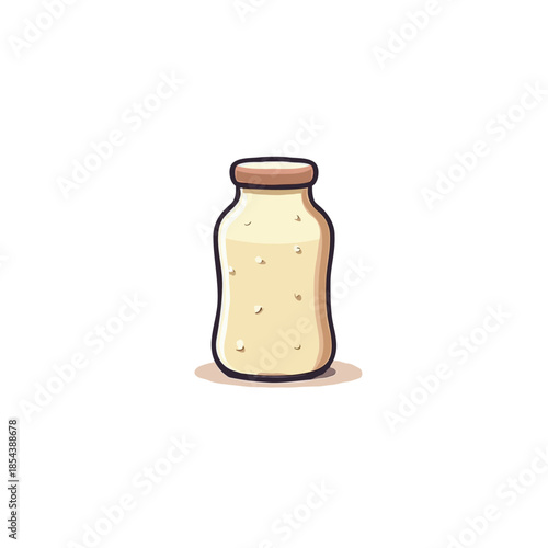 Minimalist cartoon illustration of a filled jar exudes simplicity and evokes a sense of