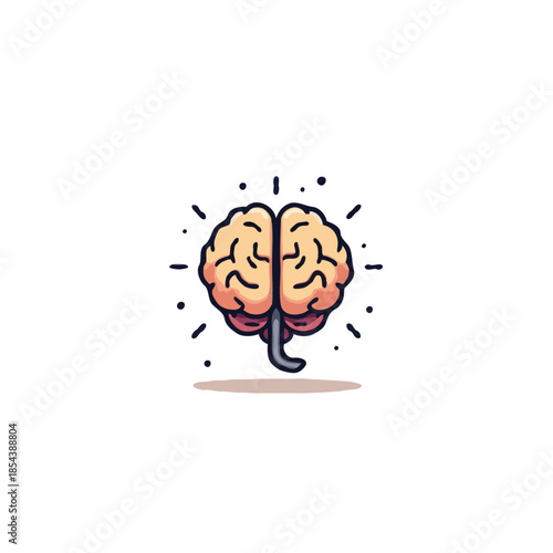 Stylized brain illustration symbolizing intelligence, thought process, innovation, and mental