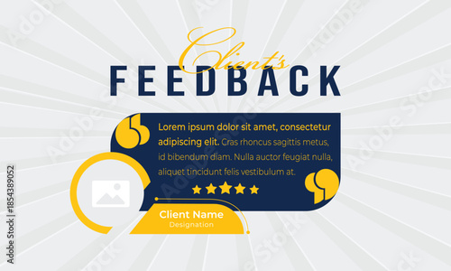 Client or customer review testimonial social media post. Customer or client service feedback review post design template