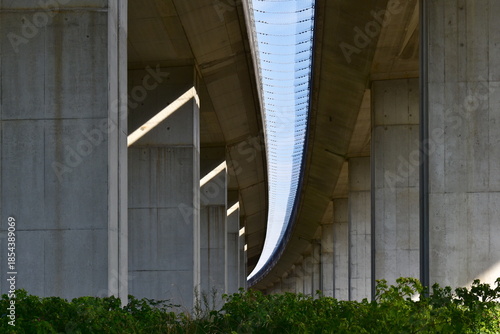 Scenery under the highway overpass.