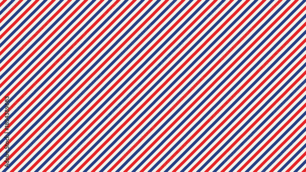 Naklejka premium Seamless air mail diagonal line pattern with red and blue stripes. Vector illustration.