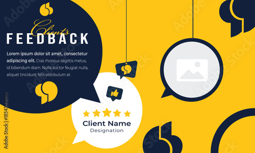 Client feedback social media post template. Customer feedback testimonial social media post web banner bundle design.