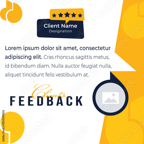 Client feedback social media post template. Customer feedback testimonial social media post web banner bundle design.