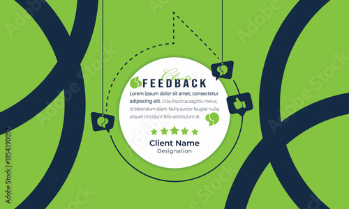 Client feedback social media post template. Customer feedback testimonial social media post web banner bundle design.