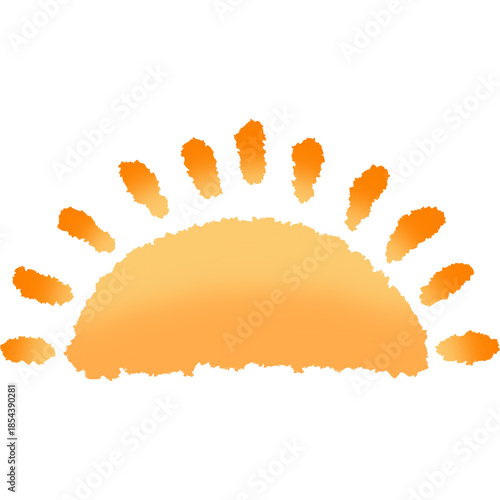 A bright orange and yellow sunrise icon symbolizing a new day, hope, and positive beginnings, perfect for graphic design projects