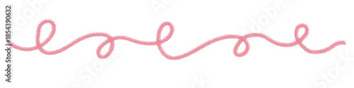 Delicate hand-drawn pink wavy line vector scribble design element offering a charming and versatile graphic embellishment for creative projects and digital content, perfect for decorative dividers