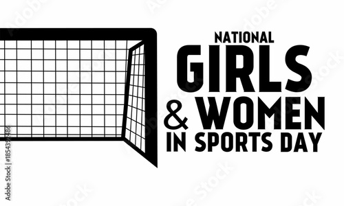 National Women's and Girls' Sports Day. This holiday concept celebrates the National Women's and Girls' Sports Day. Suitable for backgrounds, banners, cards, and posters with text.
