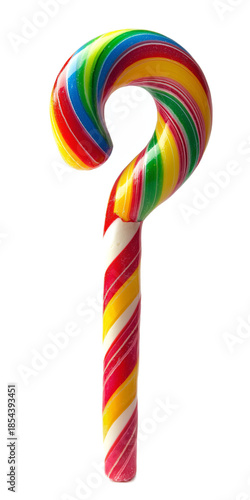 Colorful Swirled Lollipop Candy with Vibrant Rainbow Stripes