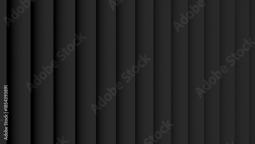 3D render of black slats layered and receding from left to right, creating depth, perspective, and modern abstract architectural effect.