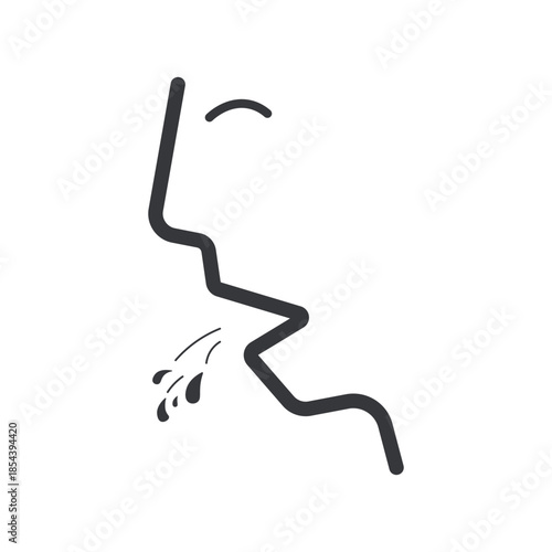 Isolated pictogram icon showing spitting symbol, hygiene warning to keep public area clean and prevent health hazards.