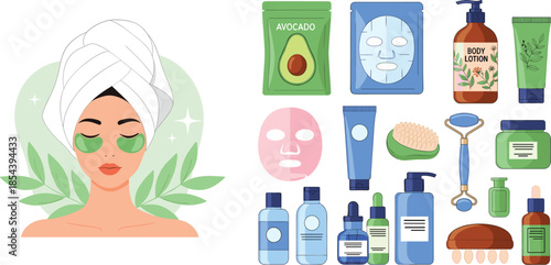 Professional fitness equipment vector set featuring treadmill dumbbells kettlebell yoga mat jumping rope exercise ball sneakers and protein shaker bottle for workout.