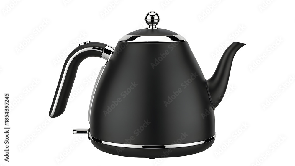 Obraz premium Modern black kettle with sleek design and chrome accents