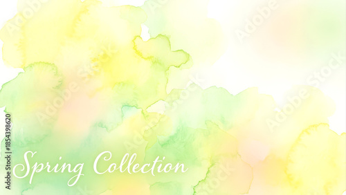 Abstract Watercolor Background with Pastel Spring Colors