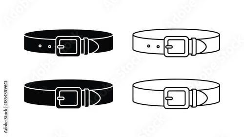 Simple illustration of two belt styles in outlined and filled designs