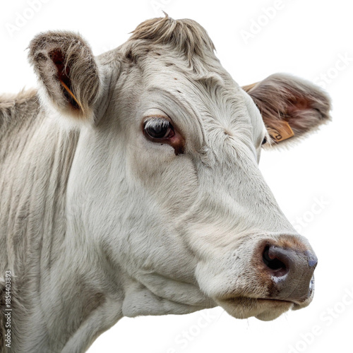 portrait of a cow isolated, png file