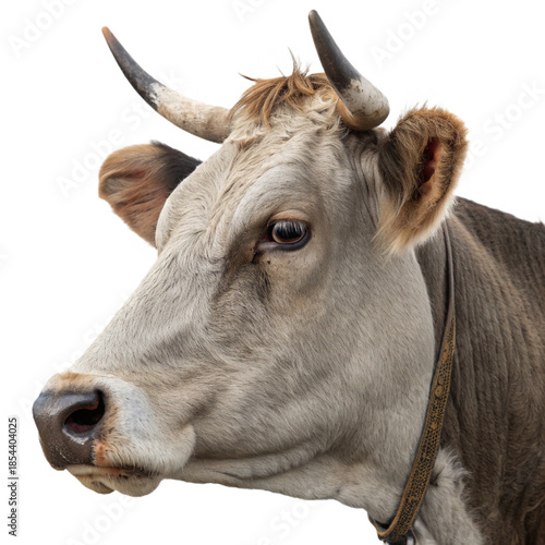 cow with horns isolated, png file