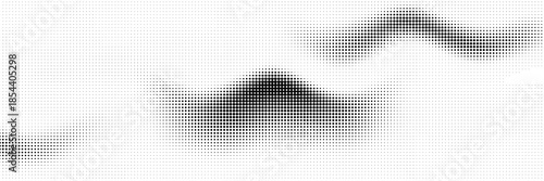 Grunge halftone gradient background. Faded grit noise texture. White and black sand wallpaper. Retro pixelated backdrop. Anime or manga style comic overlay. Vector graphic design textured template