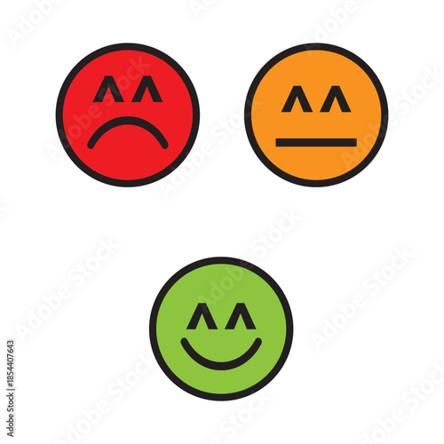 Cartoon emoji set. Vector emoticon set